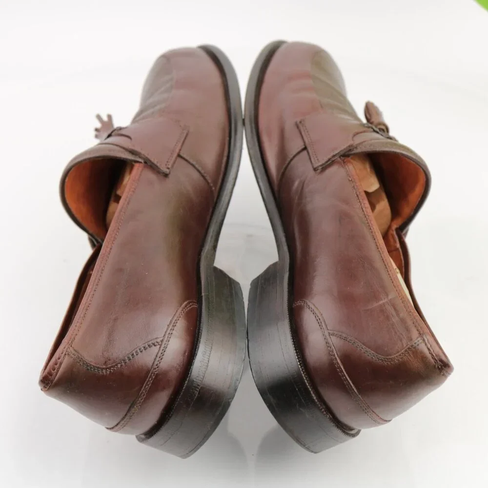 Vintage Brassboot Mens Tassel Loafer Size 10.5 Brown Leather Handmade Dress Shoe